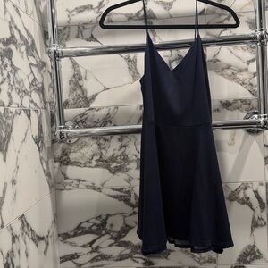 Alice + Olivia navy midi dress